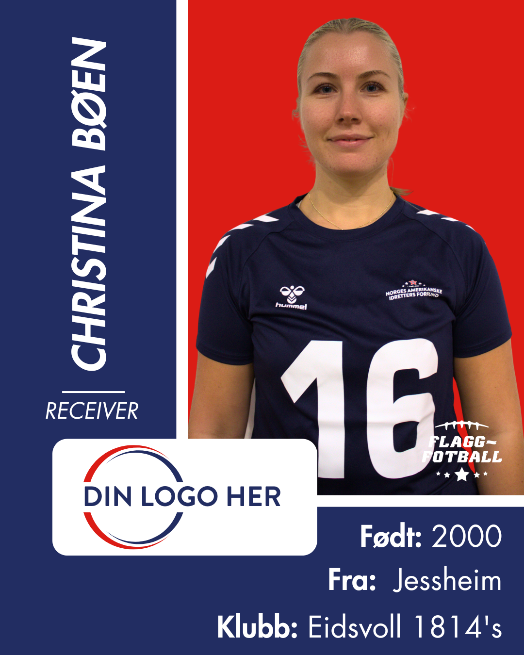Kvinnelandslag Flaggfotball Sponsor: Nivå 4