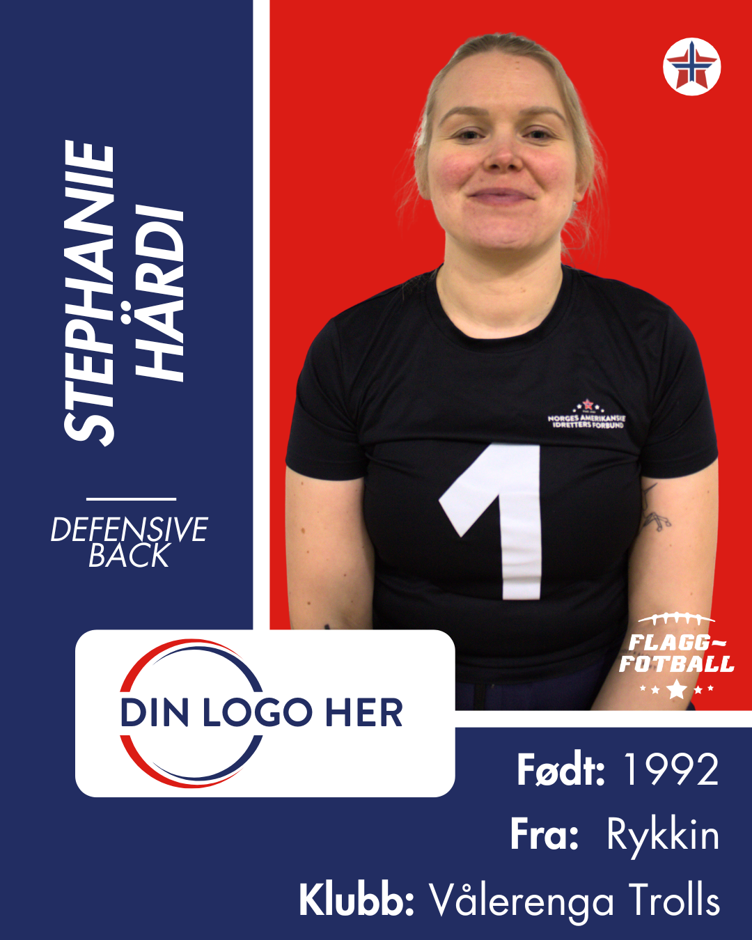 Kvinnelandslag Flaggfotball Sponsor: Nivå 4