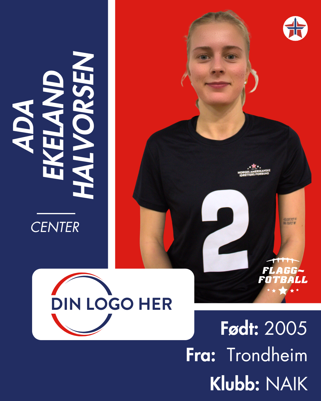 Kvinnelandslag Flaggfotball Sponsor: Nivå 4