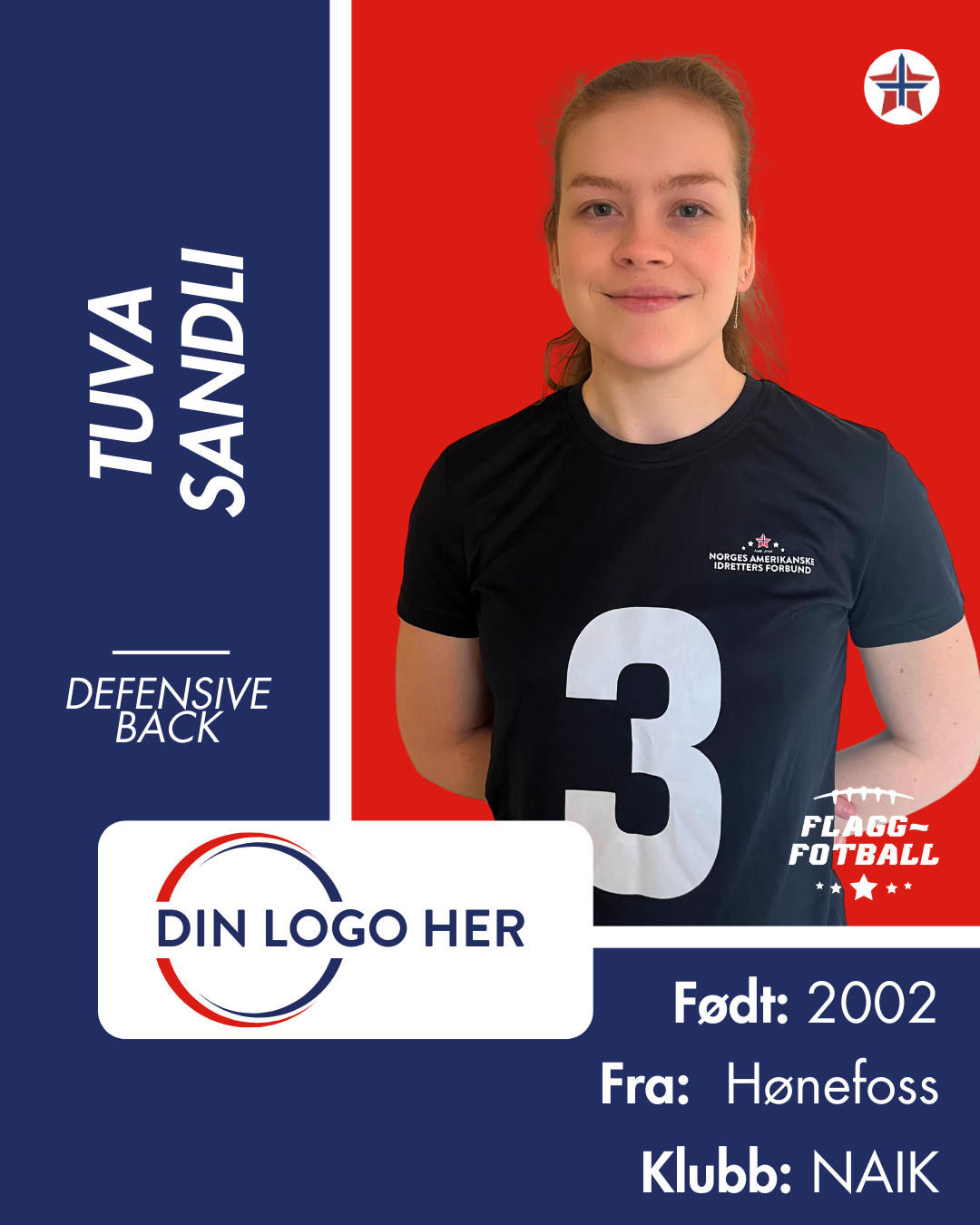 Kvinnelandslag Flaggfotball Sponsor: Nivå 4