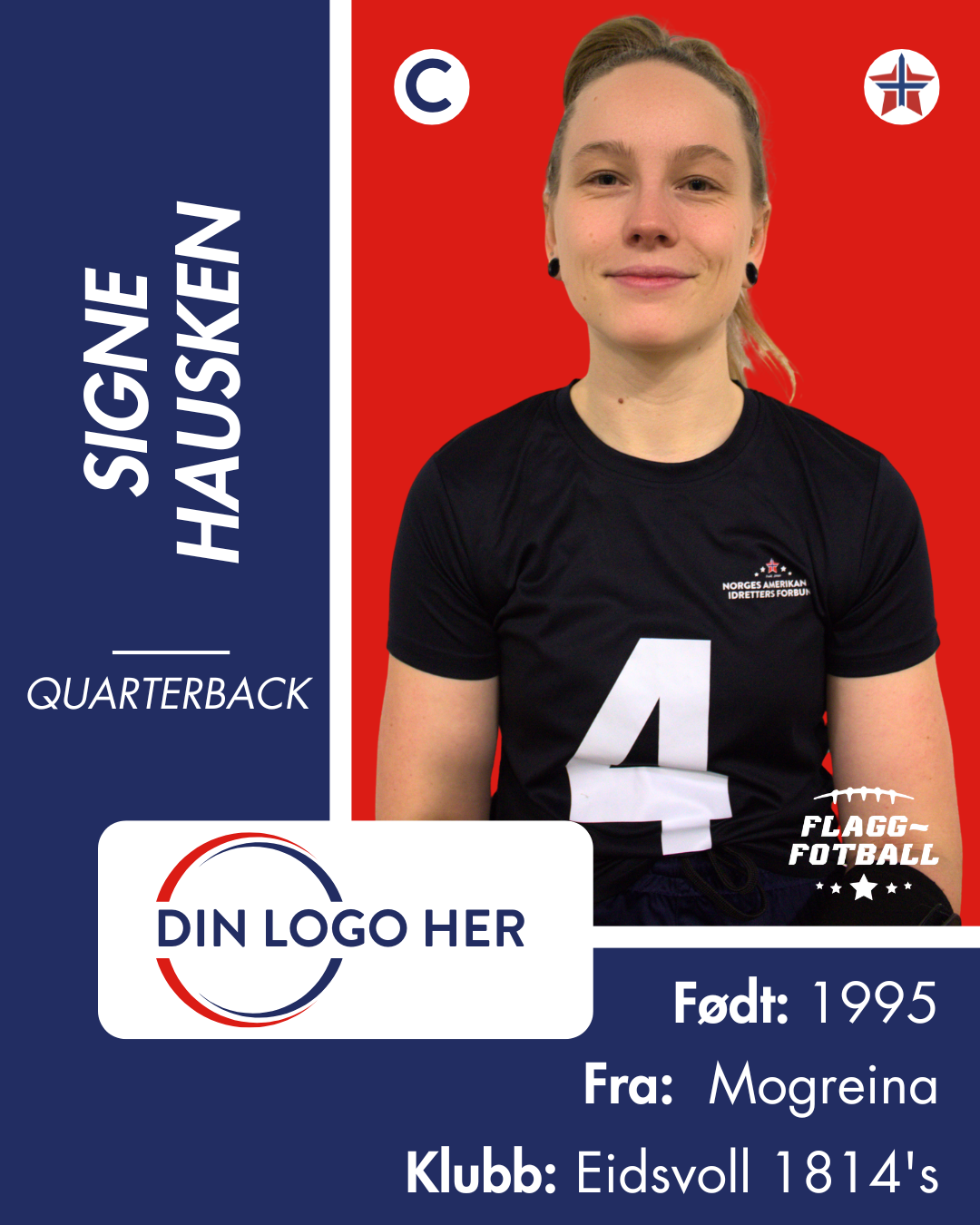 Kvinnelandslag Flaggfotball Sponsor: Nivå 4