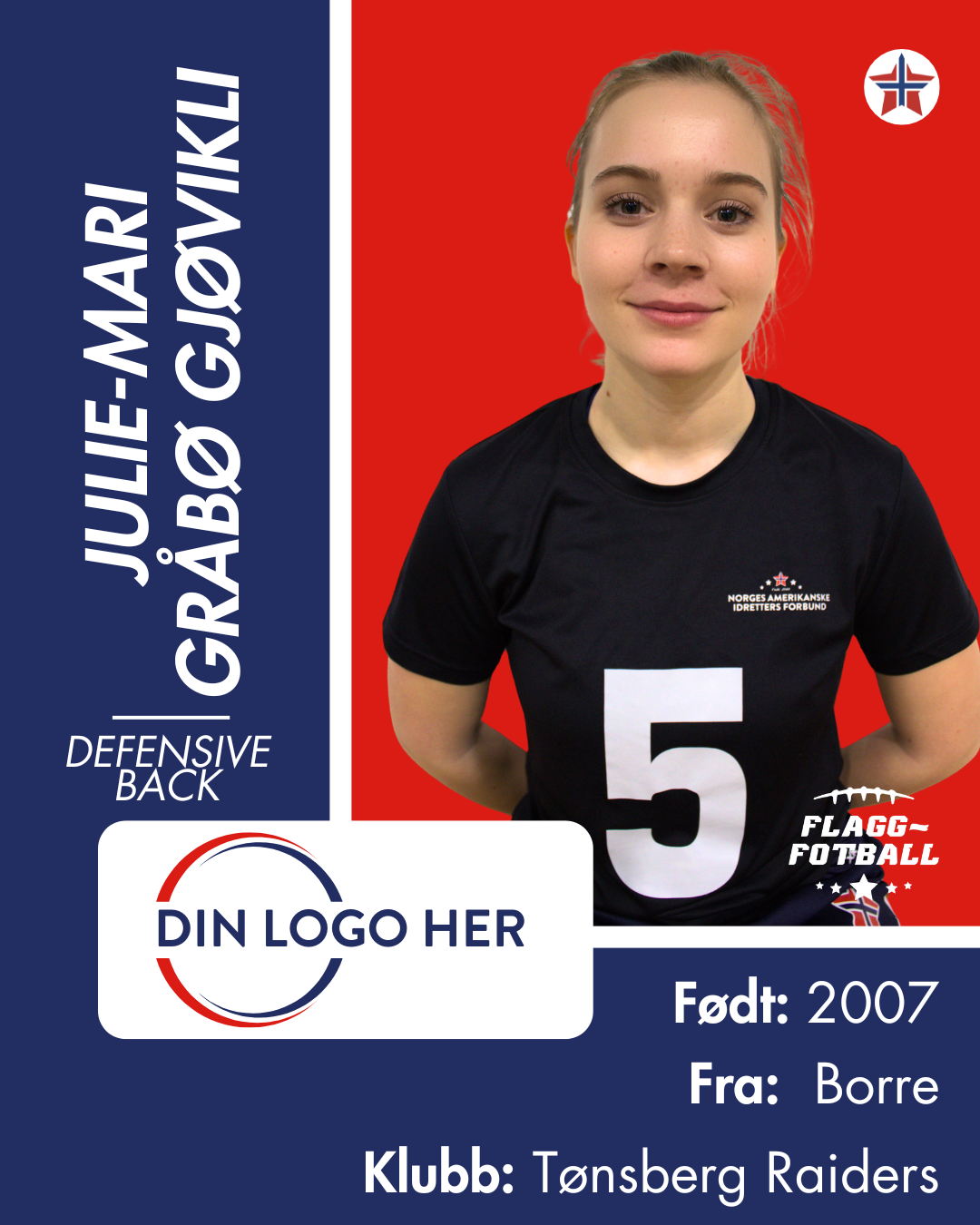 Kvinnelandslag Flaggfotball Sponsor: Nivå 4