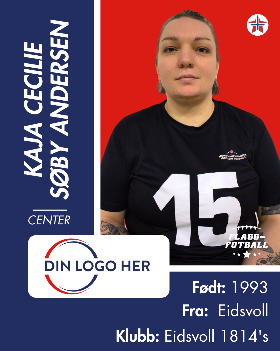 Kvinnelandslag Flaggfotball Sponsor: Nivå 4